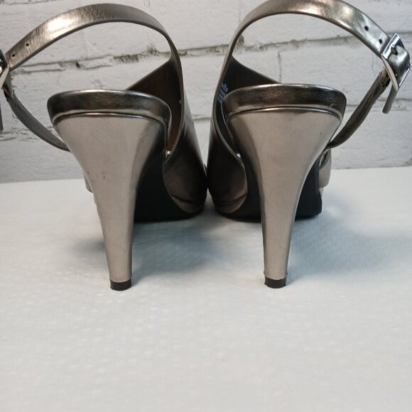 WOMENS THE LIMITED TERRA HEELS IN PEWTER , 4" HEEL, LIKE NEW CONDITION SIZE 9.5 - Picture 9 of 9